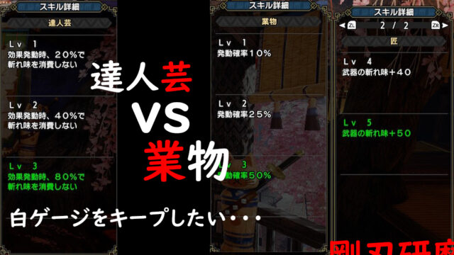 Mhrise解説 結局どっちが有効なの 達人芸vs業物問題解決 ざるたんの 非 日常